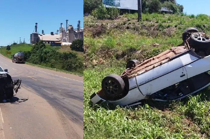 Acidente na BR-470 resulta em capotamento e deixa feridos em Campos Novos.