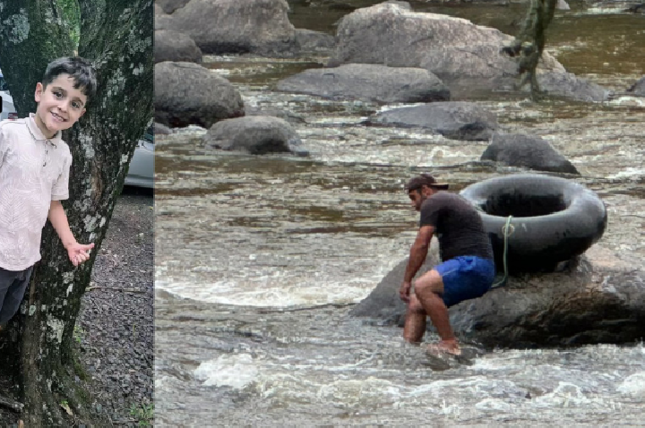 Fim trágico: menino de 9 anos é encontrado sem vida após ser arrastado por correnteza em Rio dos Cedros