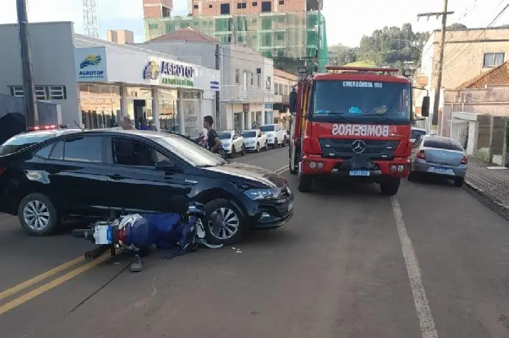 Motociclista fica gravemente ferido em acidente em Salto Veloso