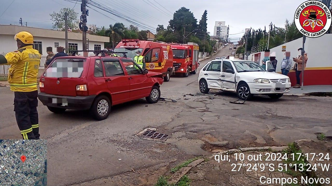 Colisão entre veículos é registrada em Campos Novos