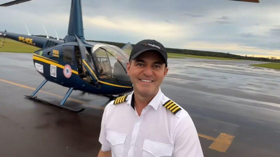 Milionário que fez volta ao mundo de helicóptero retorna a SC após 106 dias de viagem