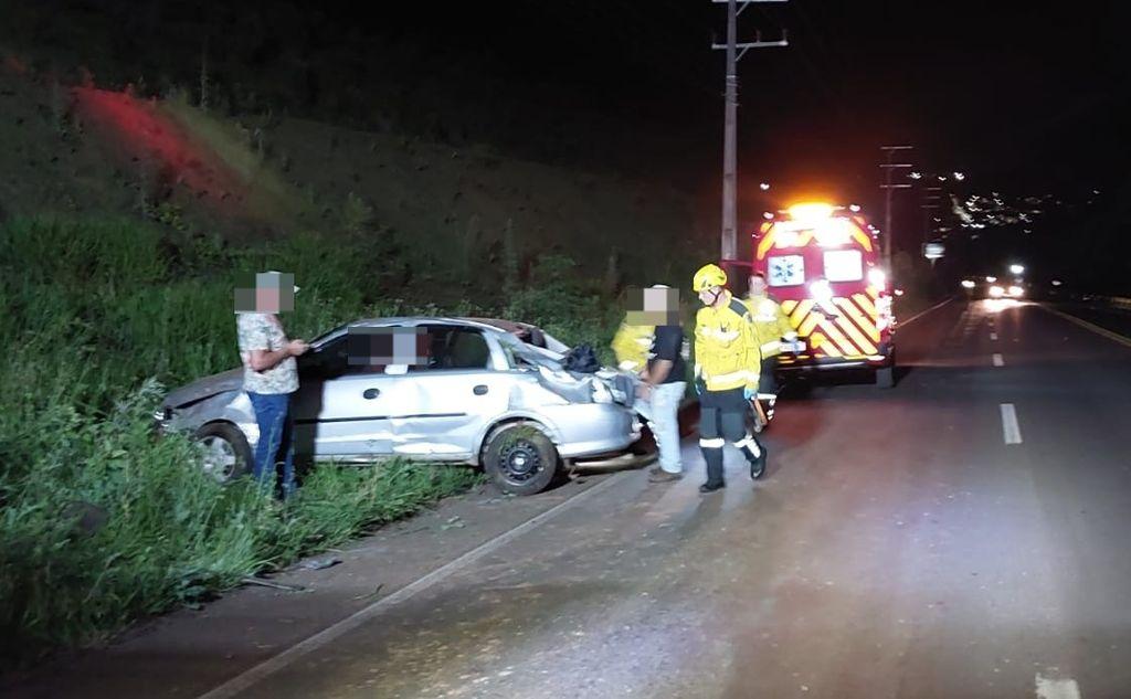 Homem fica gravemente ferido em capotamento registrado em Videira