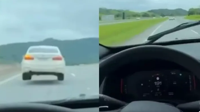 Influencers gravam vídeo a mais de 190 km/h em rodovia de Santa Catarina