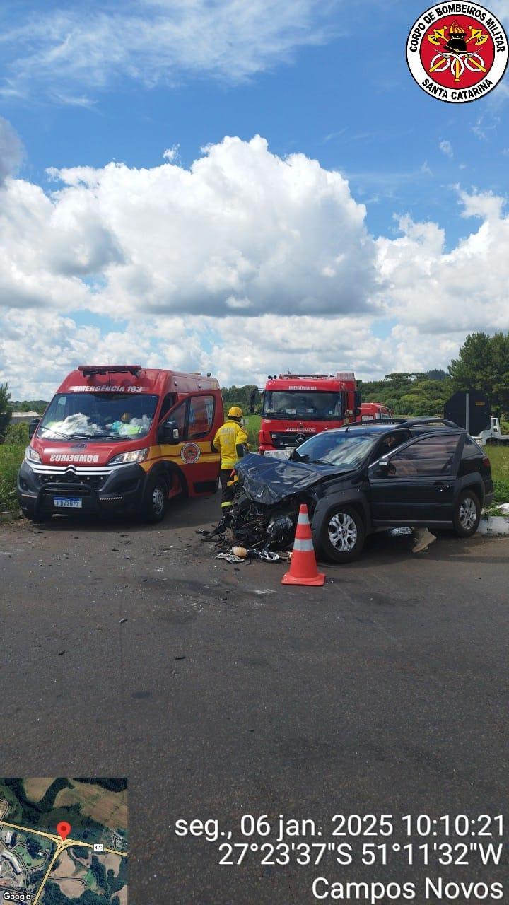 Acidente no trevo de Tupitinga mobiliza equipes de resgate em Campos Novos