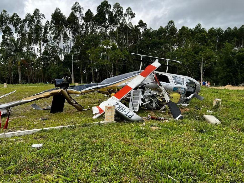 Joaçabenses sobrevivem à queda de helicóptero em Santa Catarina e relatam o momento de terror