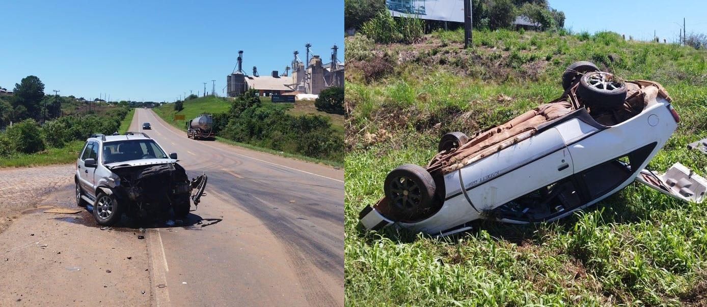 Acidente na BR-470 resulta em capotamento e deixa feridos em Campos Novos.