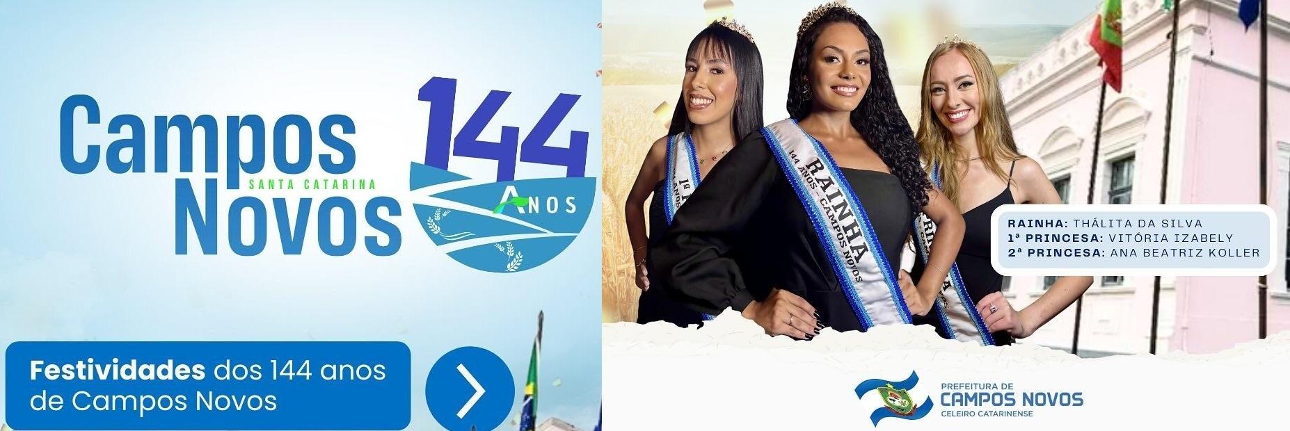 Campos Novos celebra 144 anos com programação especial neste fim de semana.